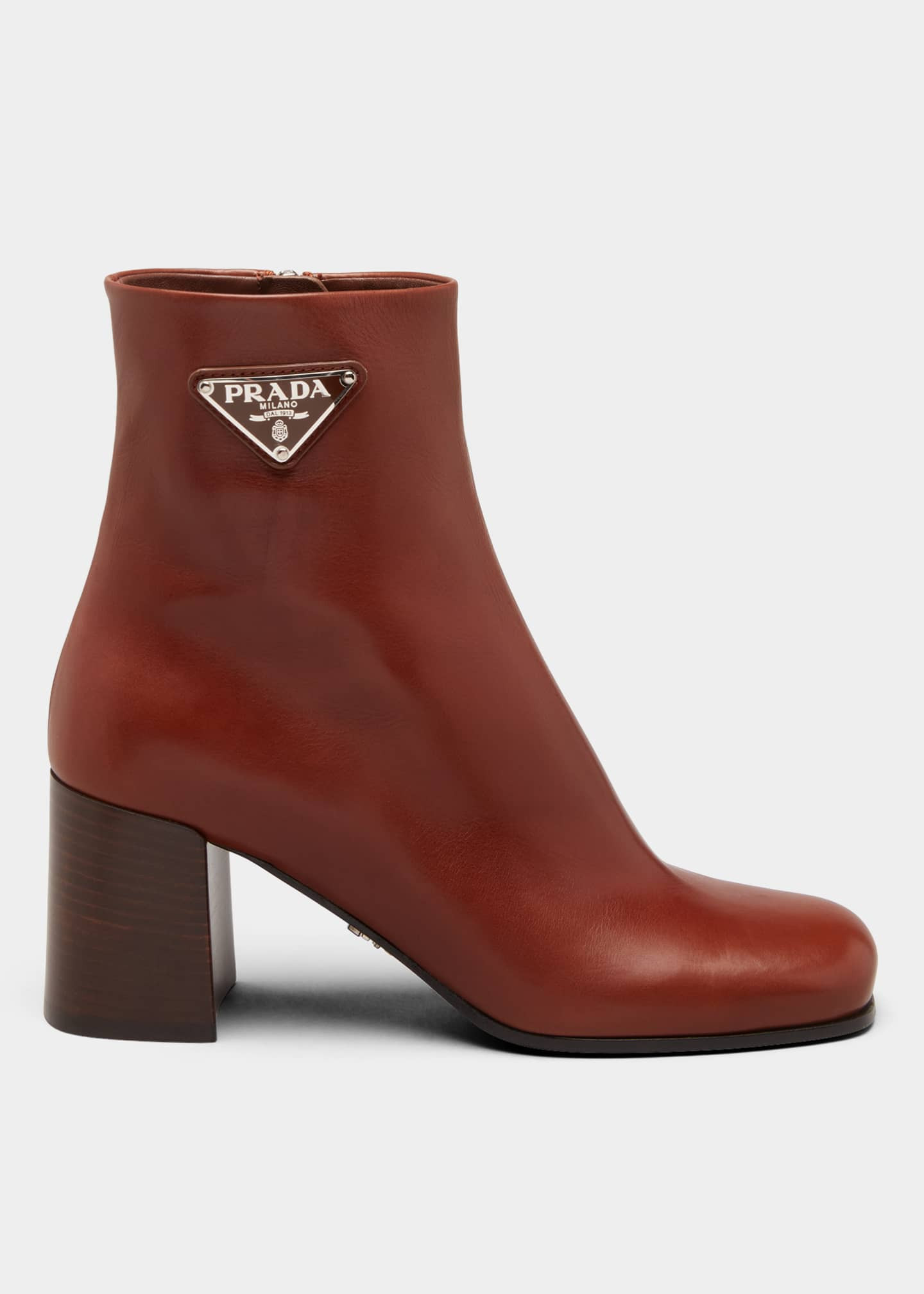 Prada Leather Zip Ankle Booties | Bergdorf Goodman