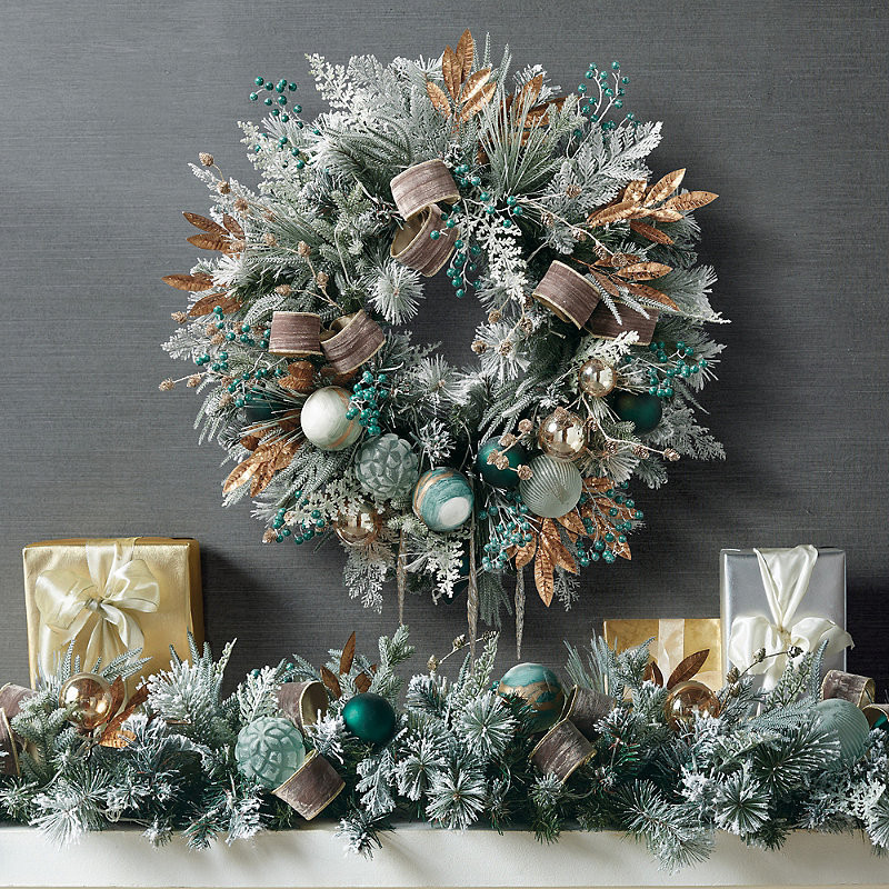 Snowy Seaside Greenery Collection - Garland - Frontgate | Frontgate