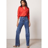 Indigo Wide Patch Pocket Jeans | Mint Velvet