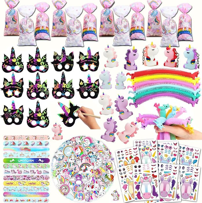 Unicorn Party Favors - Kids' Birthday Supplies, Goodie Bags Decorations, Fillers & Toys - Pink | Amazon (US)