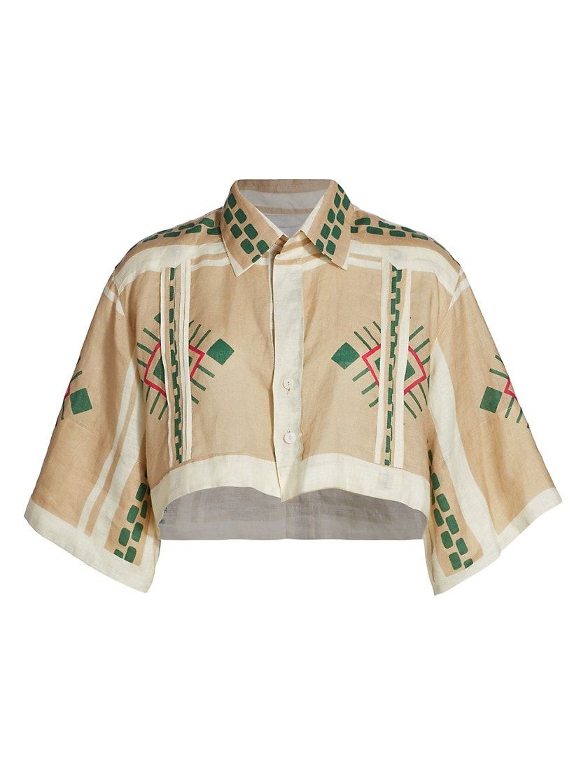 Guapi Cropped Linen Shirt | Saks Fifth Avenue