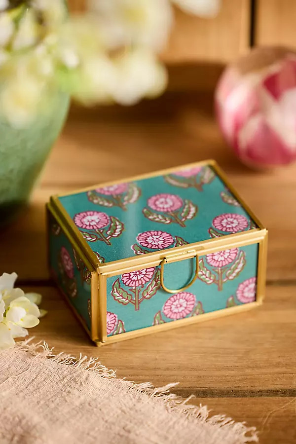 Printed Fabric Brass Box | Anthropologie (US)