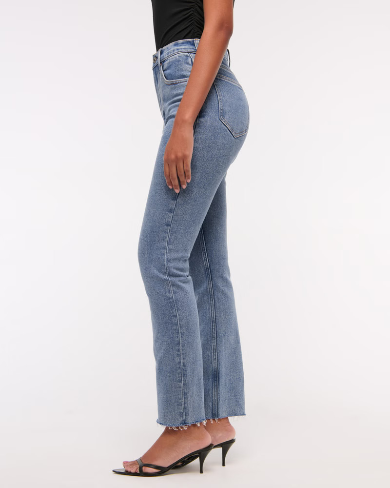 Curve Love Ultra High Rise Ankle Straight Jean | Abercrombie & Fitch (US)