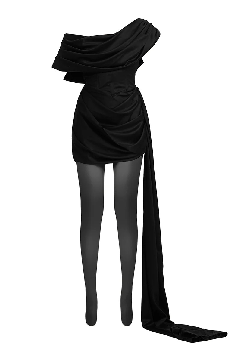 CASSIE FRILL DRAPED MINI DRESS | Deme by Gabriella | CULT MIA | CULT MIA UK LTD