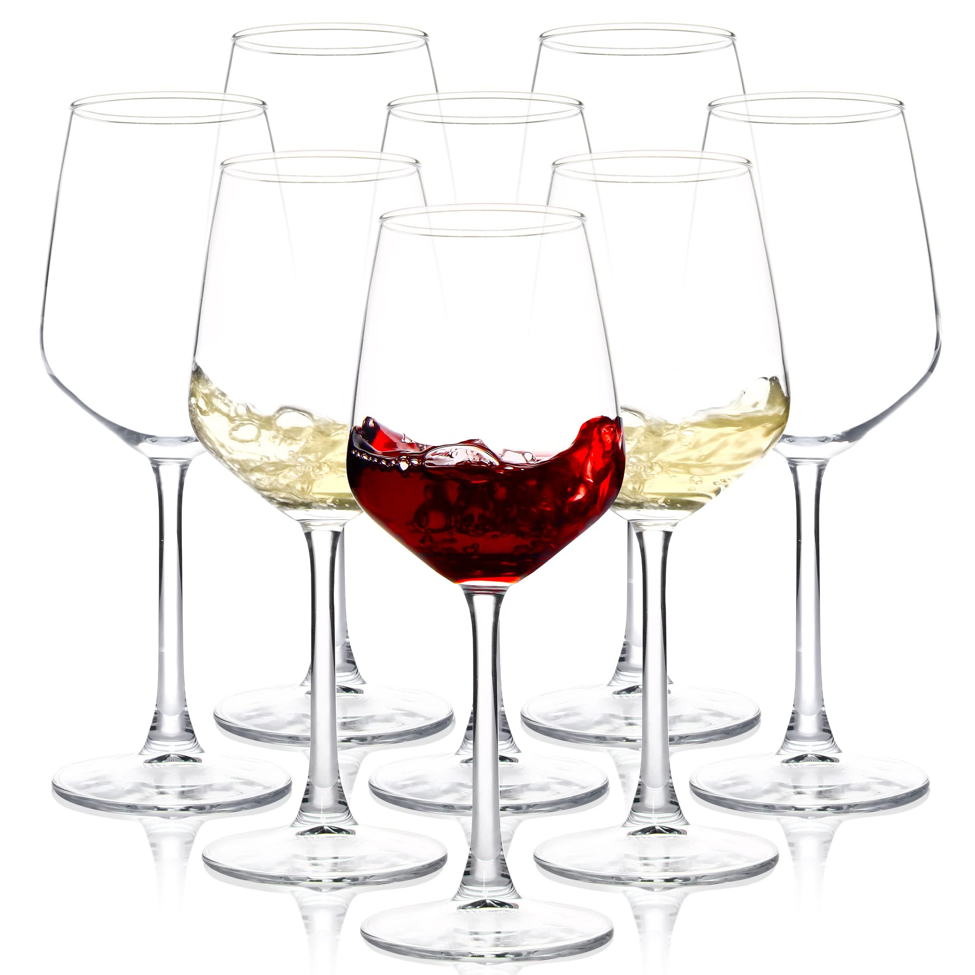 Wine Glasses Set of 8, 12oz Clear Red/White, Long Stem Wine Glasses for Party, Wedding and Home | Amazon (US)