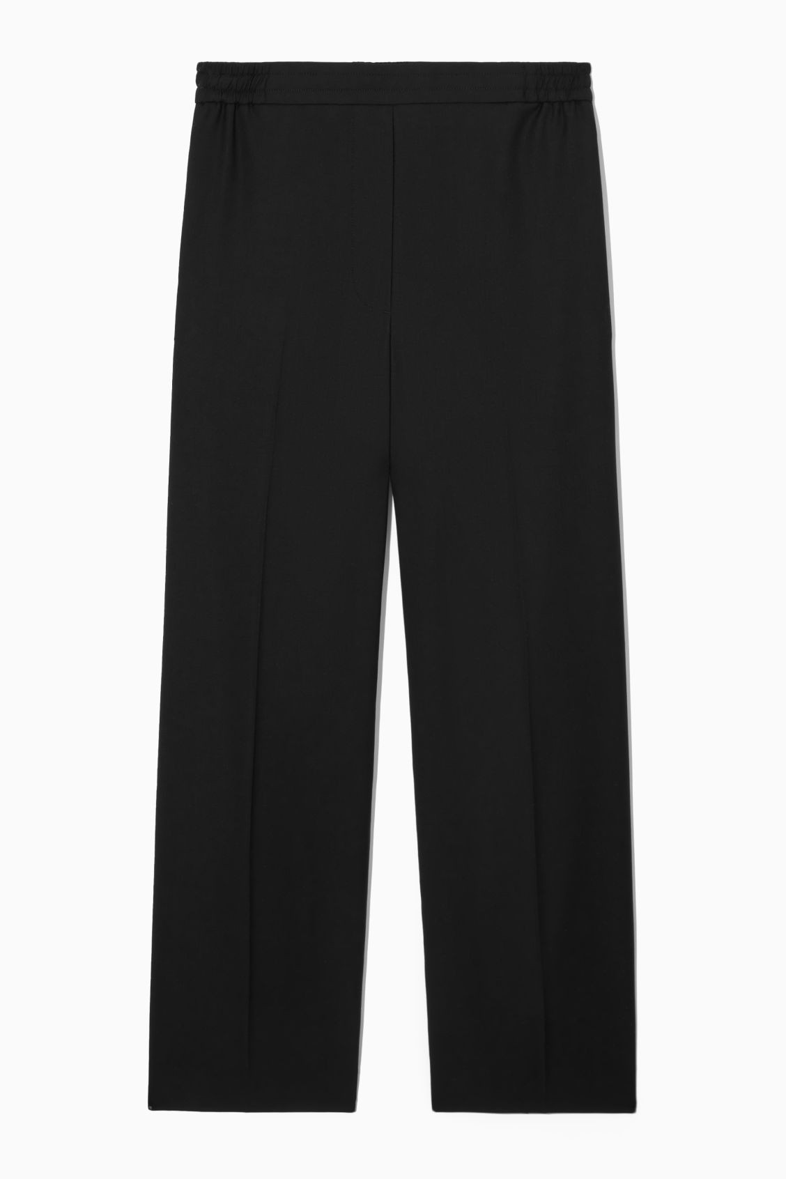 REGULAR ELASTICATED WOOL STRAIGHT-LEG TROUSERS | COS UK