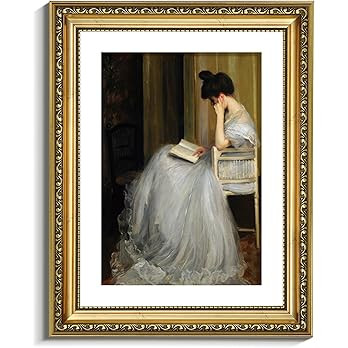 VIYYIEA Gold Framed Wall Art Canvas Print Home Decor XB1-1,White,11x14in | Amazon (US)