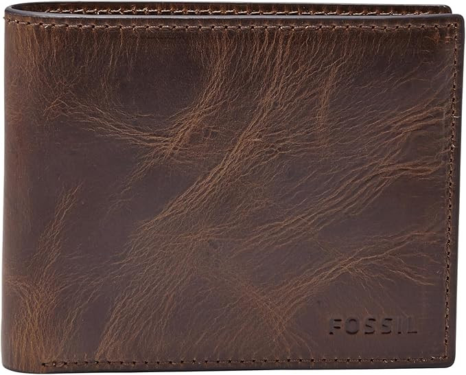 Fossil Men's Derrick RFID-Blocking Leather Bifold Wallet with Flip ID Window for Men | Amazon (US)