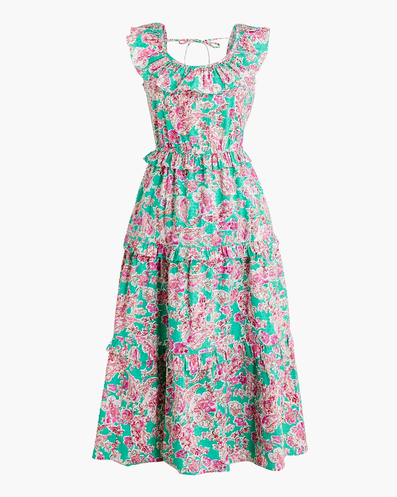 Printed ruffle midi dress | J.Crew Factory