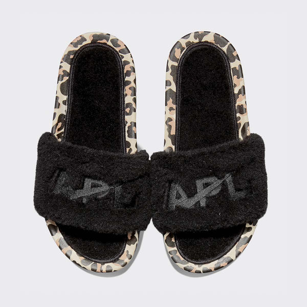 Women's Shearling Slide Black / Leopard | APL