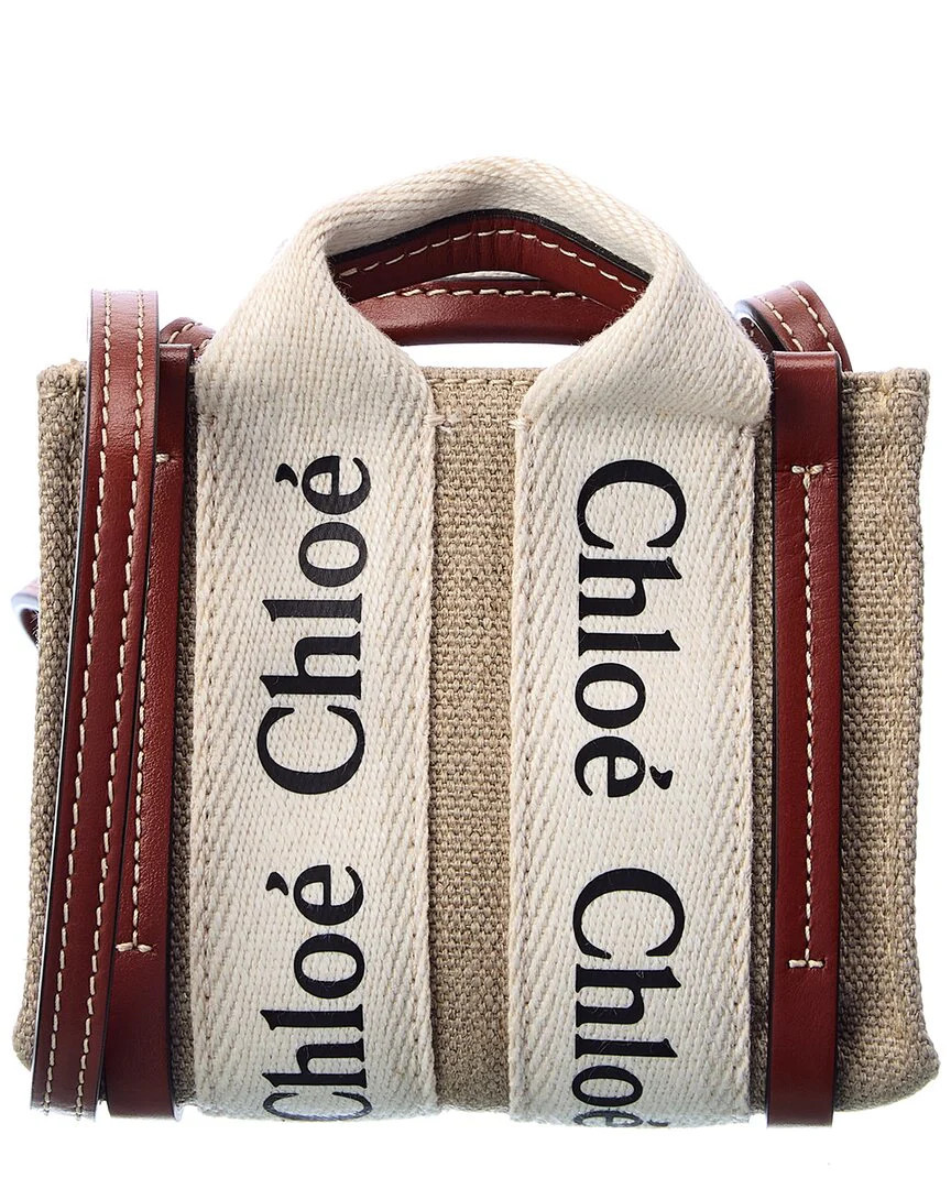 Chloé Woody Nano Canvas & Leather Tote | Shop Simon