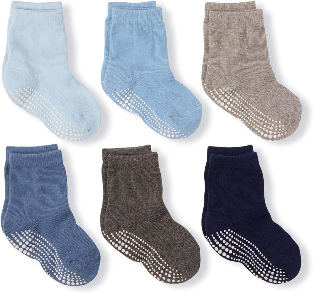 LA Active Athletic Crew Grip Socks - Cozy Warm Non Slip Socks - Baby Toddler Infant Newborn Kids ... | Amazon (US)