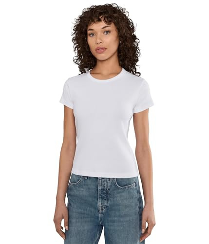 AllSaints Women's Stevie Short Sleeve Regular Fit T-Shirt Optic White Small | Amazon (US)
