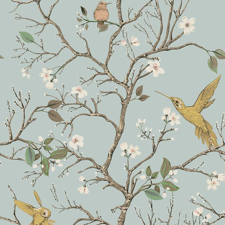 VaryPaper Vintage Floral Bird Wallpaper Blossom Branches Floral Peel and Stick Wallpaper Decorati... | Amazon (US)