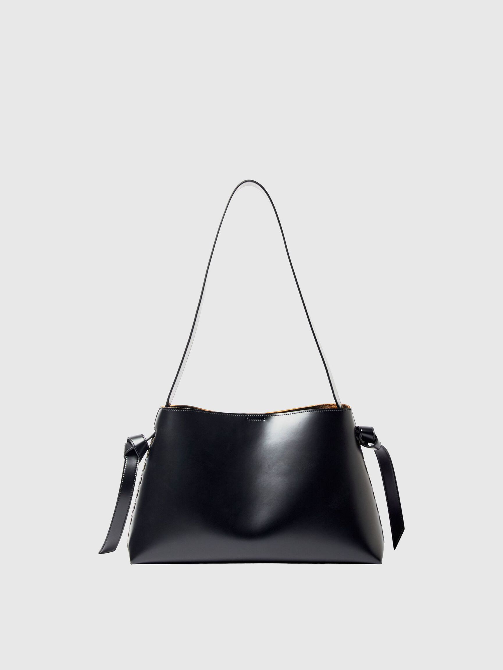 MITTELGROSSE LEDERTASCHE | Schwarz | Selected | Selected