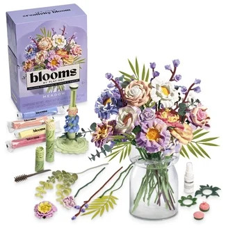 Blooms by Play-Doh Garden Flower Bouquet Craft Kit for Adults, Includes DIY Tools & Scented Compo...