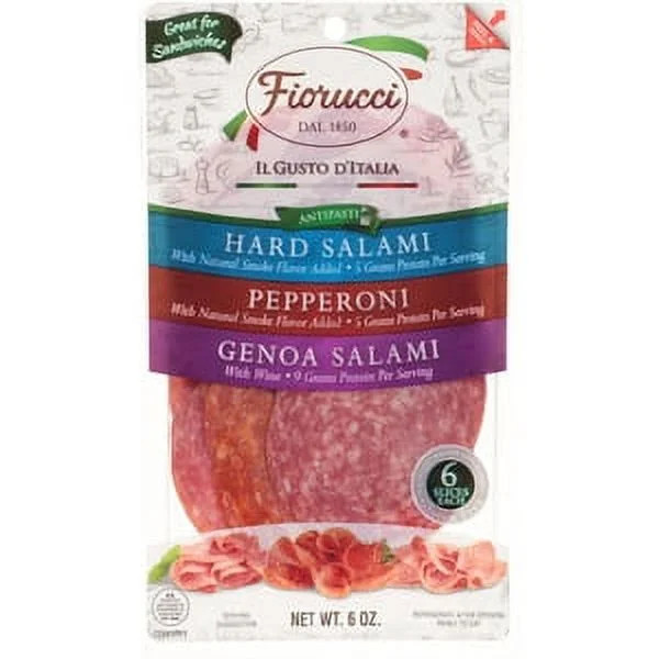 Fiorucci Pre-Sliced Sandwich Meat Variety Pack, 6 Ounces, 18 Slices per Pack - Walmart.com | Walmart (US)