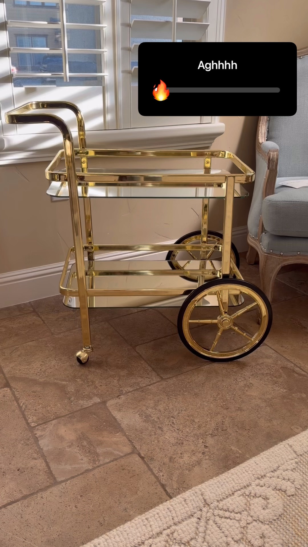 Vintage Bar cart with wheels you can actually use!
Mirrored two tier bar cart 
20% off right now!

#LTKHome #LTKSaleAlert