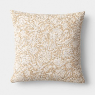 Square Floral Throw Pillow Beige - Threshold™ | Target