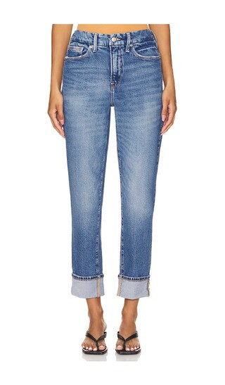 Good American The Weekend Cuffed Jeans in Denim-Medium. - size 4 | Revolve Clothing (Global)