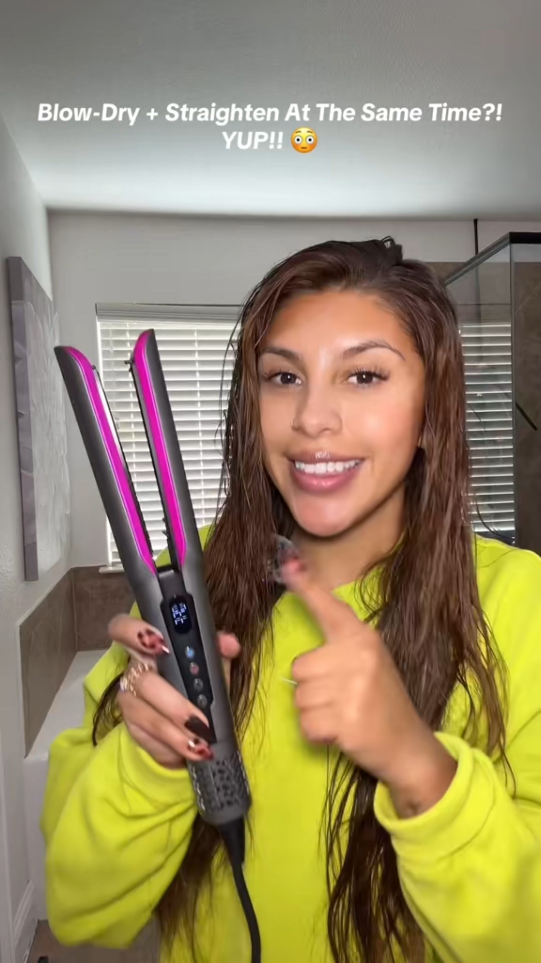 Frizz-free, shiny, and smooth in ONE step 💁‍♀️ You seriously need this hair tool in your routine 🔥 #hairtok #blowouthair #blowdryer #straighthair #hairtools 