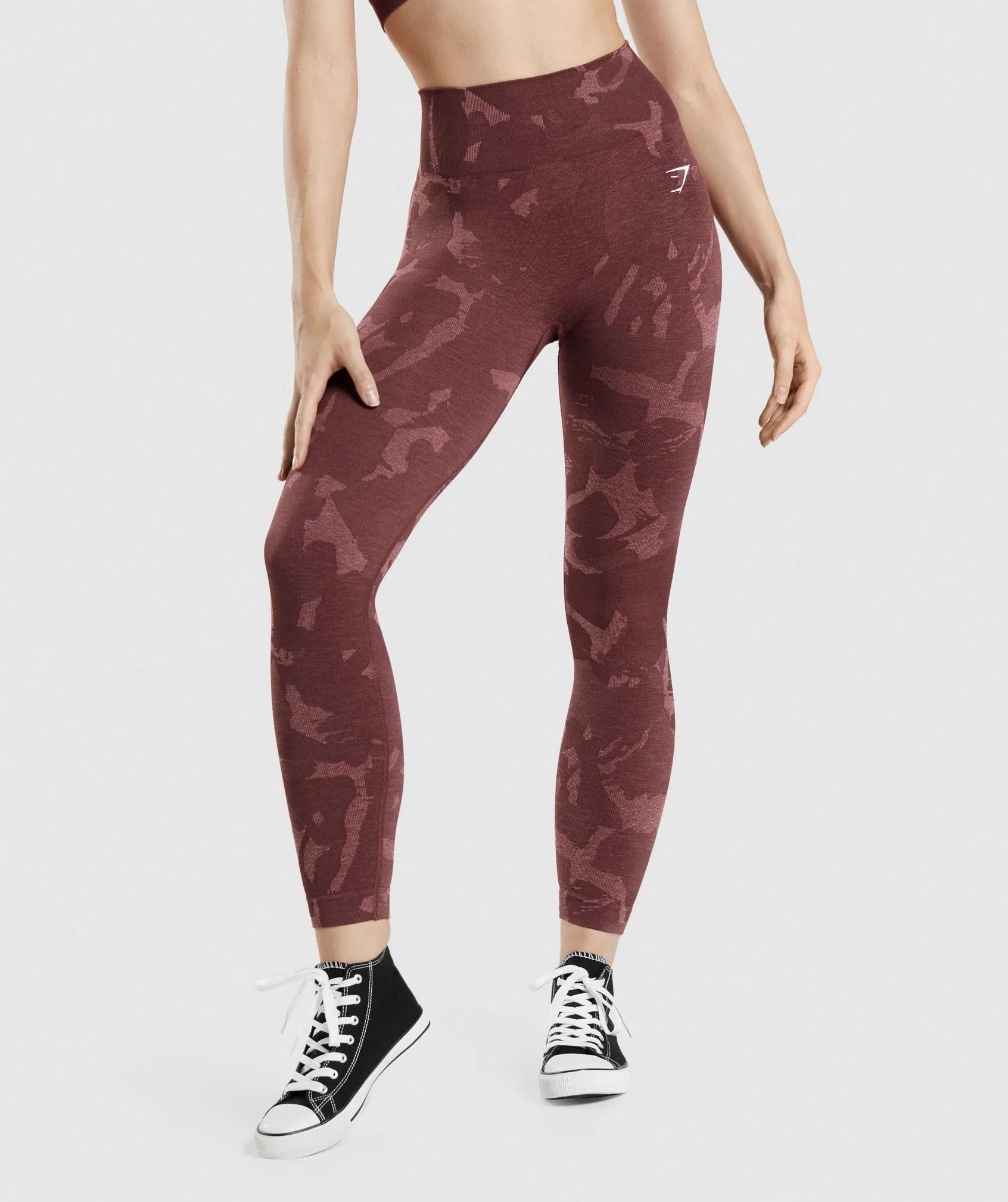 Gymshark Adapt Camo Seamless Leggings - Savanna | Cherry Brown | Gymshark CA