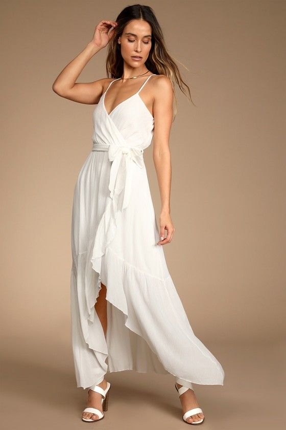 White Ruffled High-Low Dress White Dress White Dresses Spring Dress Resort Wear Spring Outfits | Lulus (US)