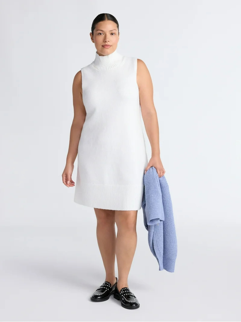 Free Assembly Women's and Women's Plus Sleeveless Sweater Mini Dress, Sizes XS-4X | Walmart (US)