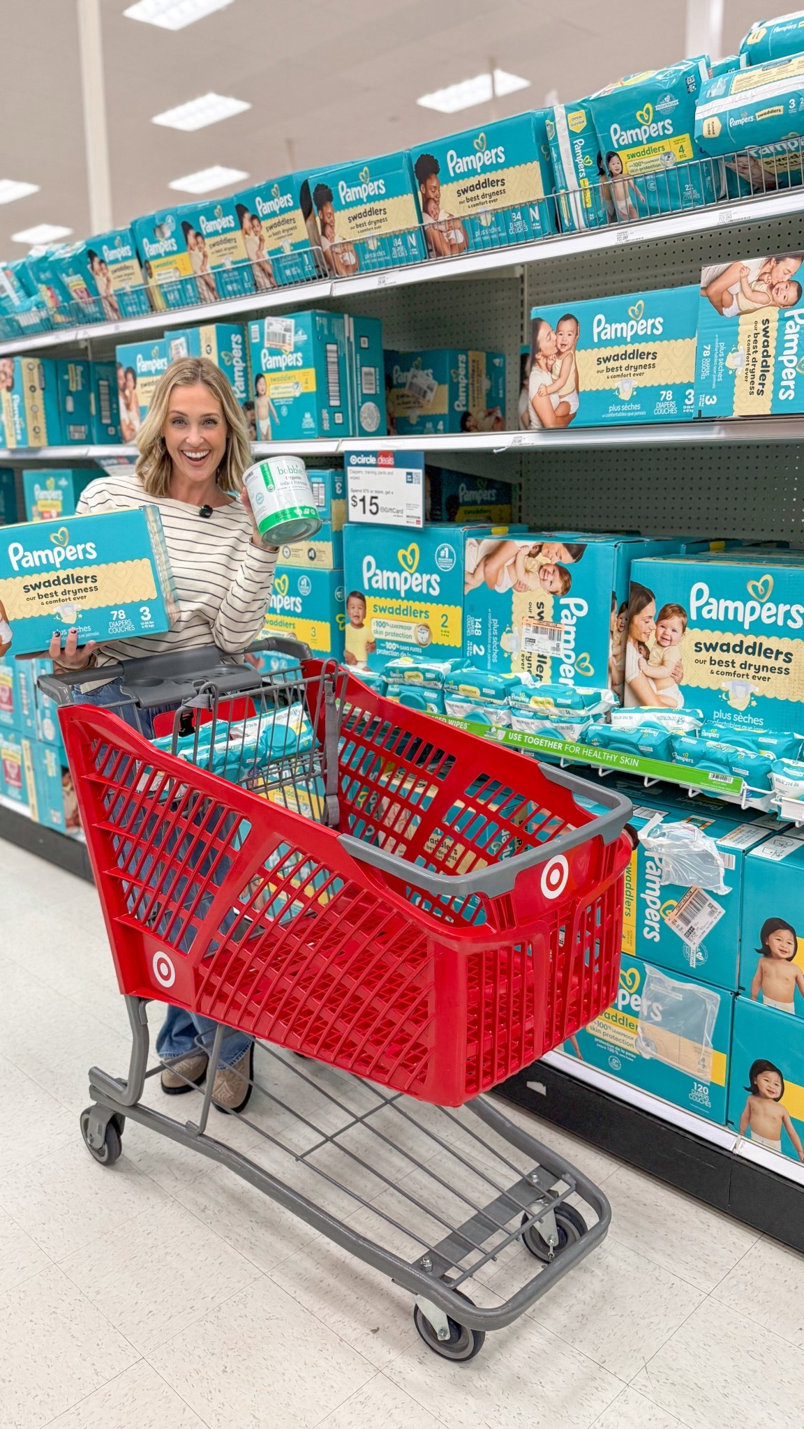 #Ad These are the baby products I reach for daily—and why I don’t overthink them anymore.

Pampers Swaddlers Size 3 have been our go-to for Cal at 17 lbs. They’re incredibly soft, hold up overnight, and the absorbency gives me peace of mind between changes. Paired with Pampers wipes, they make diaper changes quick, gentle, and irritation-free.

We also keep Bobbie Infant Formula on hand as part of our feeding routine. I appreciate the intentional formulation, high standards, and how well it works for us in real life—not just on paper.

Simple, reliable baby essentials that actually make the newborn season easier.

@shop.ltk #liketkit @Target @pampersus @bobbie #TargetPartner #Target #pampers #bobbie 