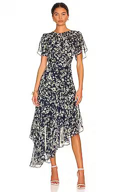 ASTR the Label Flutter Sleeve Maxi Dress in Blue & Green Floral from Revolve.com | Revolve Clothing (Global)
