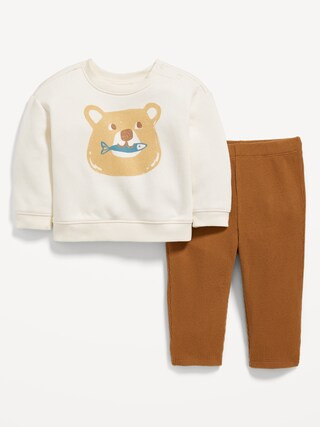 Crew-Neck Sweatshirt and Thermal-Knit Pants Set for Baby | Old Navy (US)