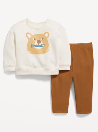 Crew-Neck Sweatshirt and Thermal-Knit Pants Set for Baby | Old Navy (US)