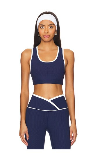 Ribbed Gym Bra 2.0 in Navy & White | Revolve Clothing (Global)