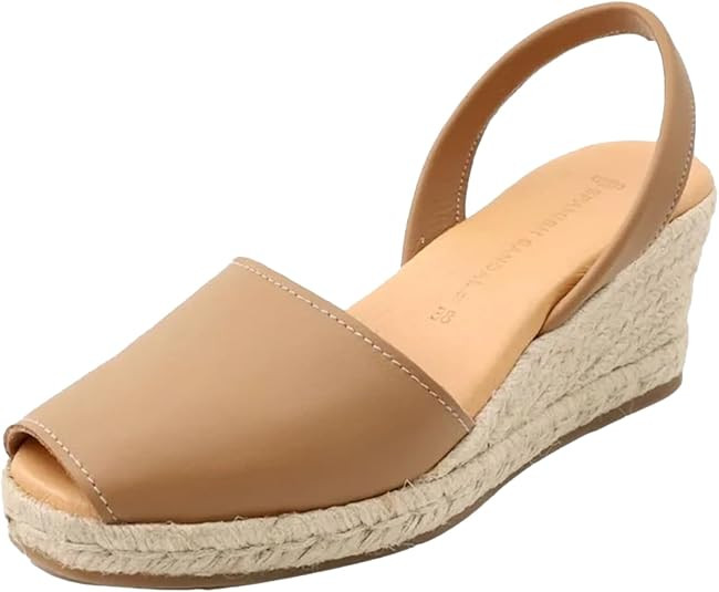 Espadrilles Wedges for Women, Dressy Soft Leather Peep Toe Womens Espadrille Sandals, Comfortable... | Amazon (US)