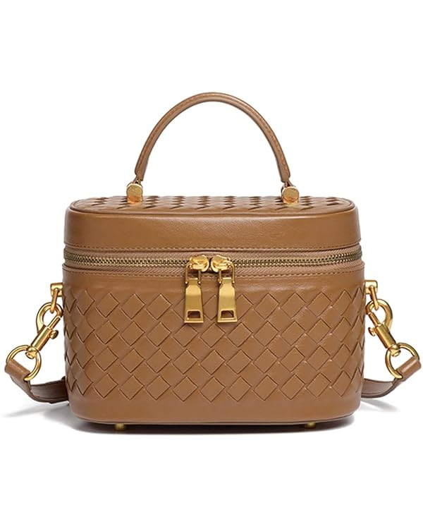 Rejolly Top-Handle Handbag for Women Woven Leather Vanity Case Designer Purse Quiet Luxury Trendy... | Amazon (US)
