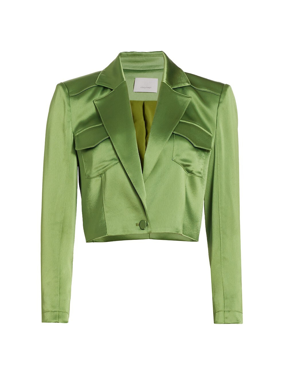 Cinq à Sept Ida Satin Crop Jacket | Saks Fifth Avenue