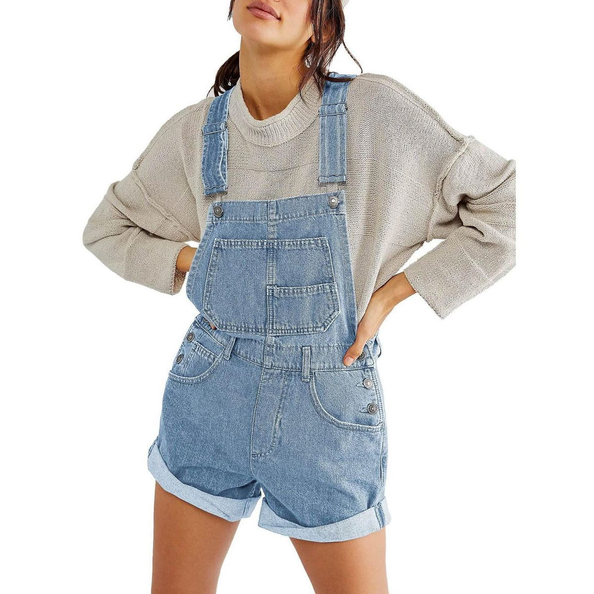 Clearlove Women's Adjustable Strap Denim Romper with Shorts & Pockets Sun-Ready Comfort Jumpsuit ... | Target