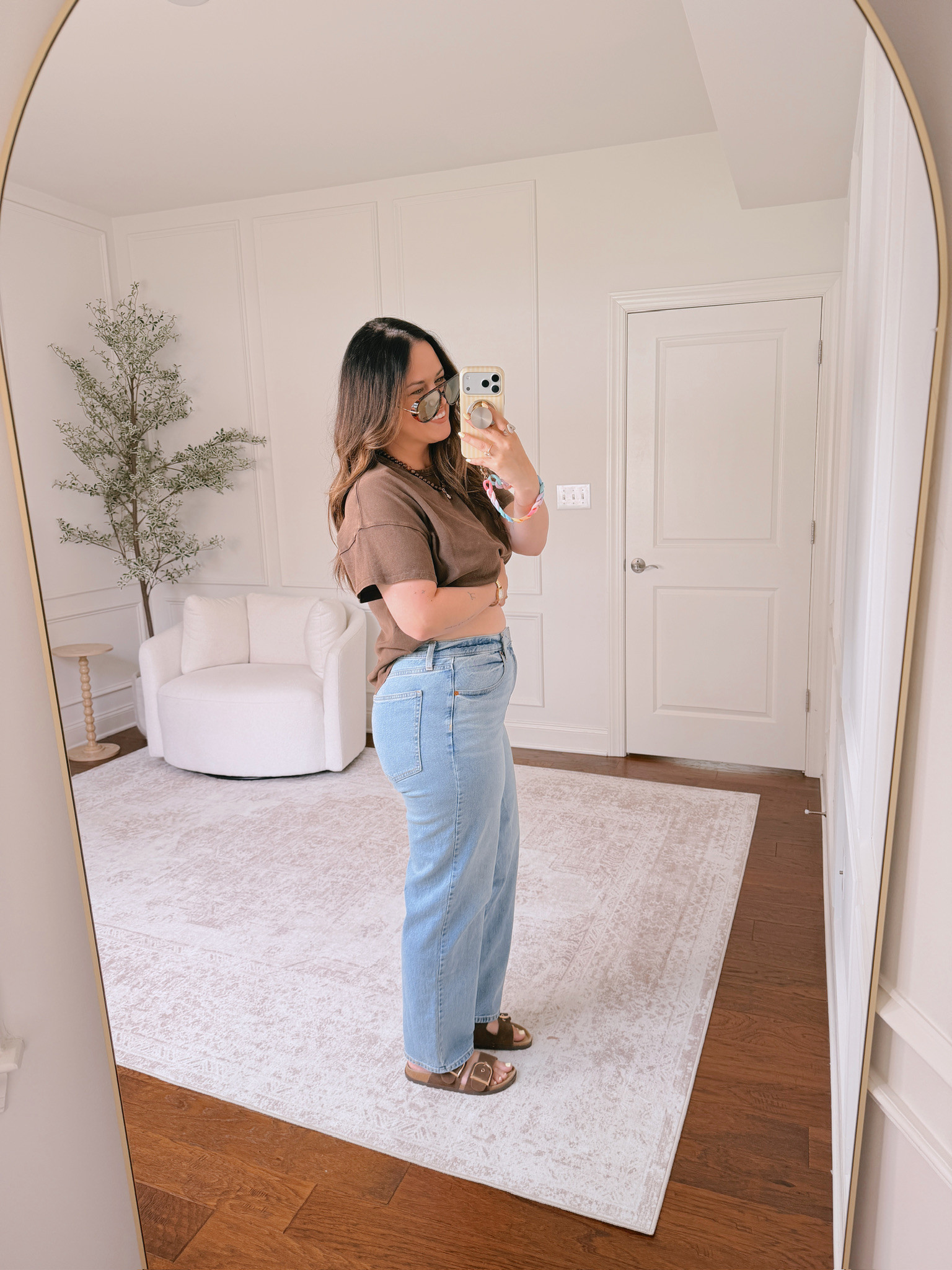 wearing a size 14 in denim and a large in the top 

 #LTKootd #LTKMidsize