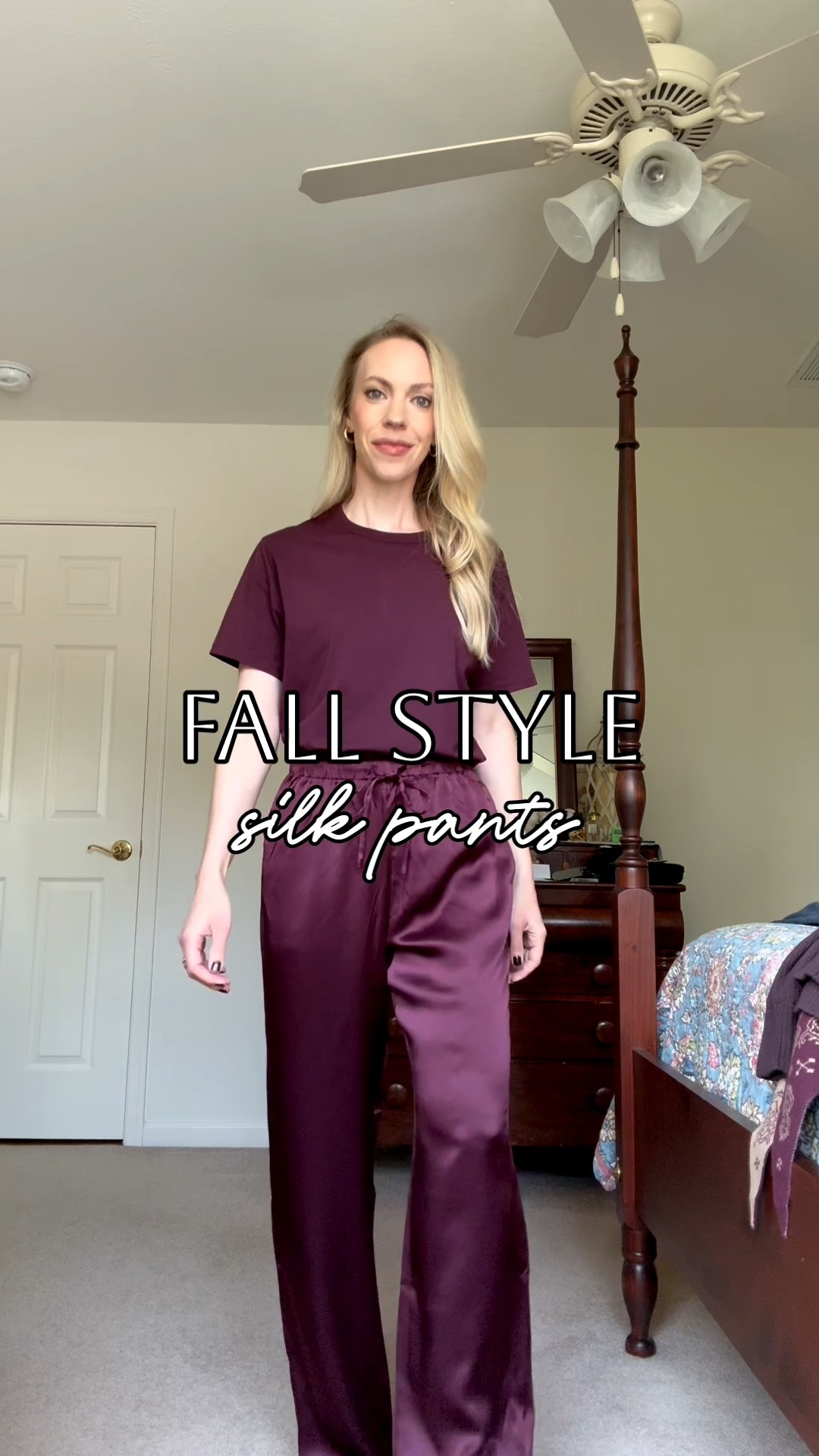 Styling silk pants for fall date nights and workwear looks - this pair from @Quince is under $100