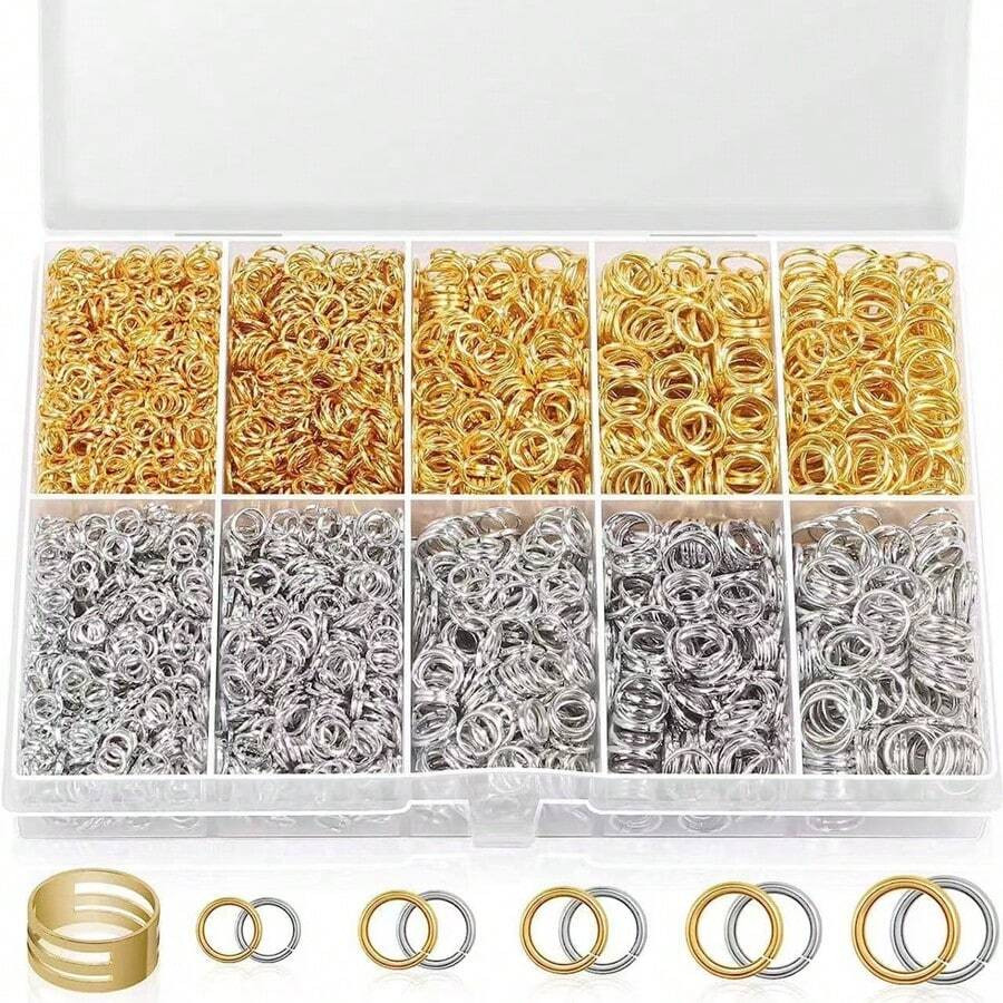 Jewelry Repair Kit - 2600 Pcs Silver And Gold Jump Rings For Jewelry Making With Jump Ring Opener... | SHEIN
