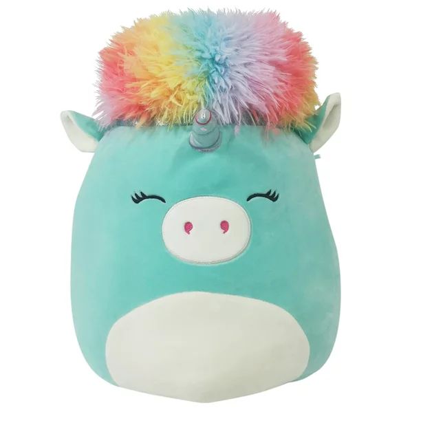 Squishmallows Official Kellytoy Plush 14 inch Squishdoo Plush Teal Unicorn with Rainbow Hair - Ul... | Walmart (US)