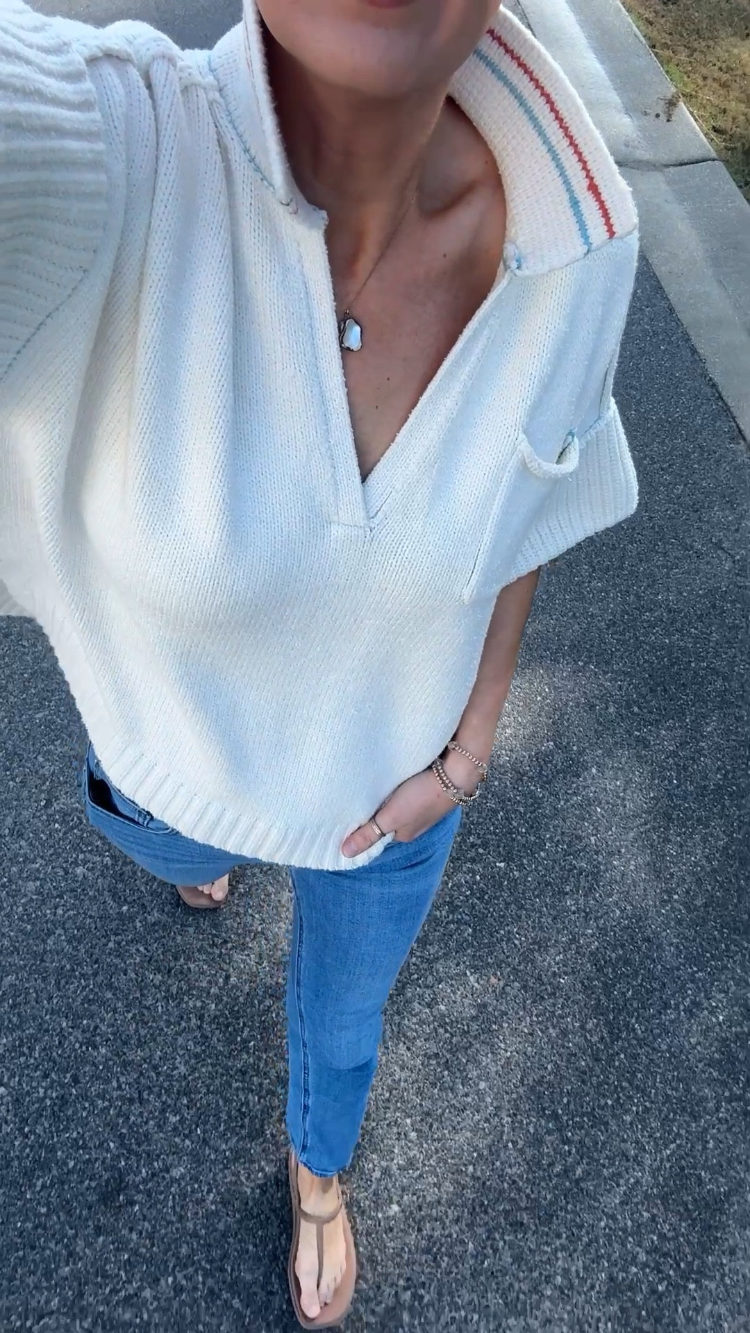 Small sweater.  Sized up one in the jean to 28x30 so they would be a bit relaxed  

#LTKfindsunder50 #LTKover40 #LTKstyletip