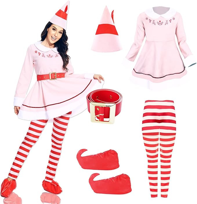 Elf Costume For Women Buddy The Elf Costumes Elf Dress Adult Christmas Movies Cosplay Outfits | Amazon (US)