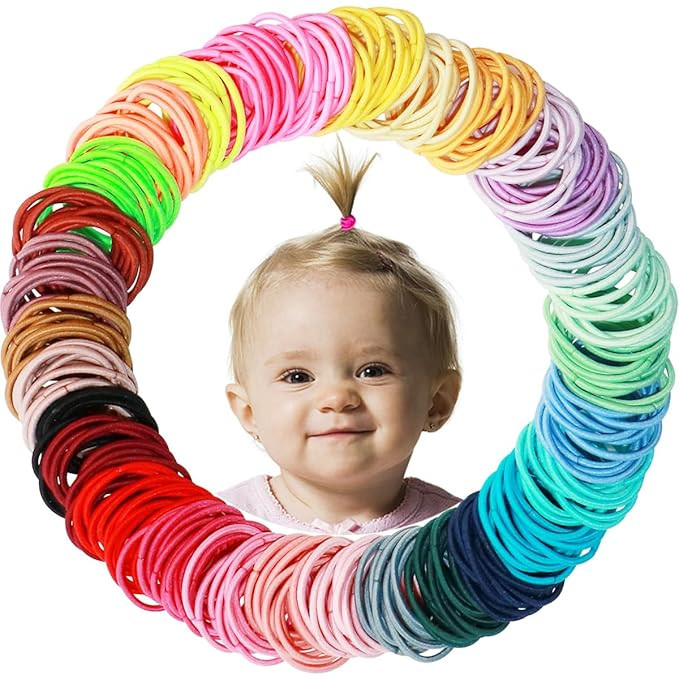 200PCS Small Hair Ties,No Crease Baby Hair Ties,Elastic Hair Ponytail Holder Hair Accessories for... | Amazon (US)