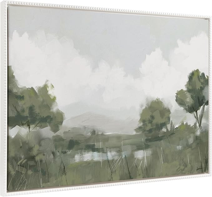 Kate and Laurel Sylvie Beaded Shades of Olive Vintage Framed Canvas Wall Art by Mary Sparrow, 23x... | Amazon (US)