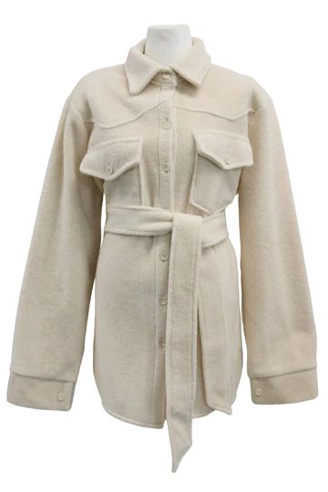 Amelia Fuzzy Belted Shacket | Storets (Global)