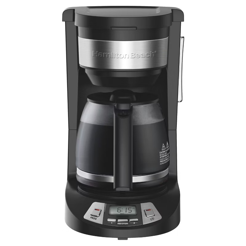 Hamilton Beach 12 Cup Programmable Coffee Maker - Black - 46290: Drip Coffee Machine, Nonstick Ho... | Target
