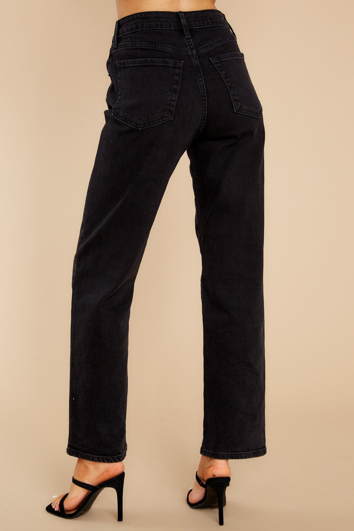 Getting Ahead Black Straight Jeans | Red Dress 