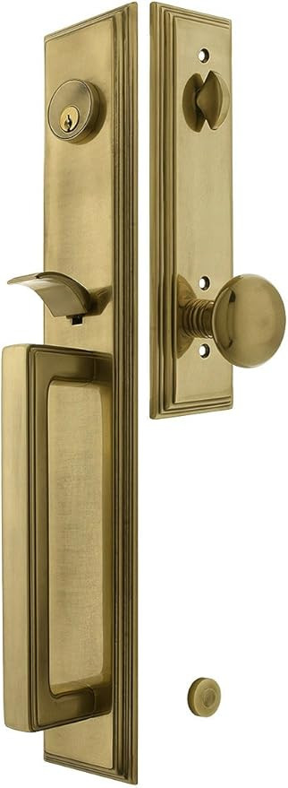 Melrose Style Tubular Handleset in Antique Brass with Providence Knobs and 2 3/8" Backset. Antiqu... | Amazon (US)