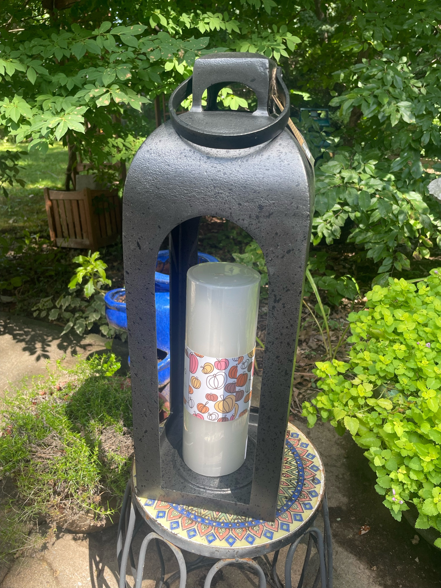 Aluminum   Lantern Large Darkened Cast
candle lantern that you'll love having in your home.This lantern is safe to use indoor and out making it a versatile décor piece perfect for any event and hang it under a covered porch 

#LTKhome #LTKSeasonal #LTKparties